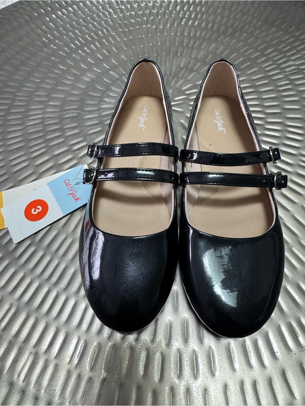 Cat & Jack Black Patent Double-Strap Mary Jane Flats